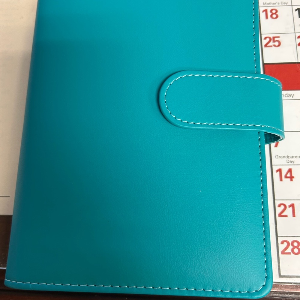 Teal Leather A6 Binder